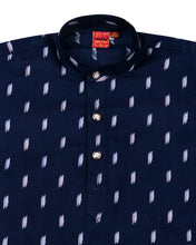 Load image into Gallery viewer, Boys Navy Blue Printed Kurta Suit
