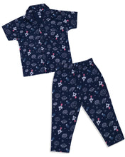 Load image into Gallery viewer, Boys Printed Navy Blue Night Suit
