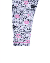 Load image into Gallery viewer, Black &amp; Pink Cat Print Front Open Night Suit
