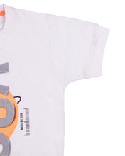 Load image into Gallery viewer, Boys Printed White Round Neck T Shirt
