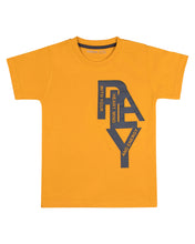 Load image into Gallery viewer, Boys Casual Printed Yellow Round Neck T Shirt
