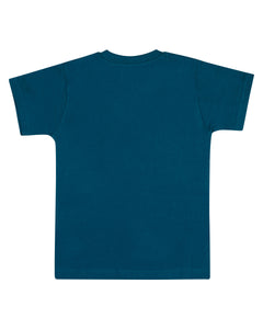 Boys Casual Printed Blue Round Neck T Shirt