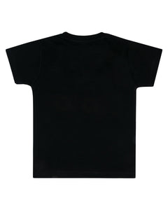 Boys Printed Black Casual T Shirt