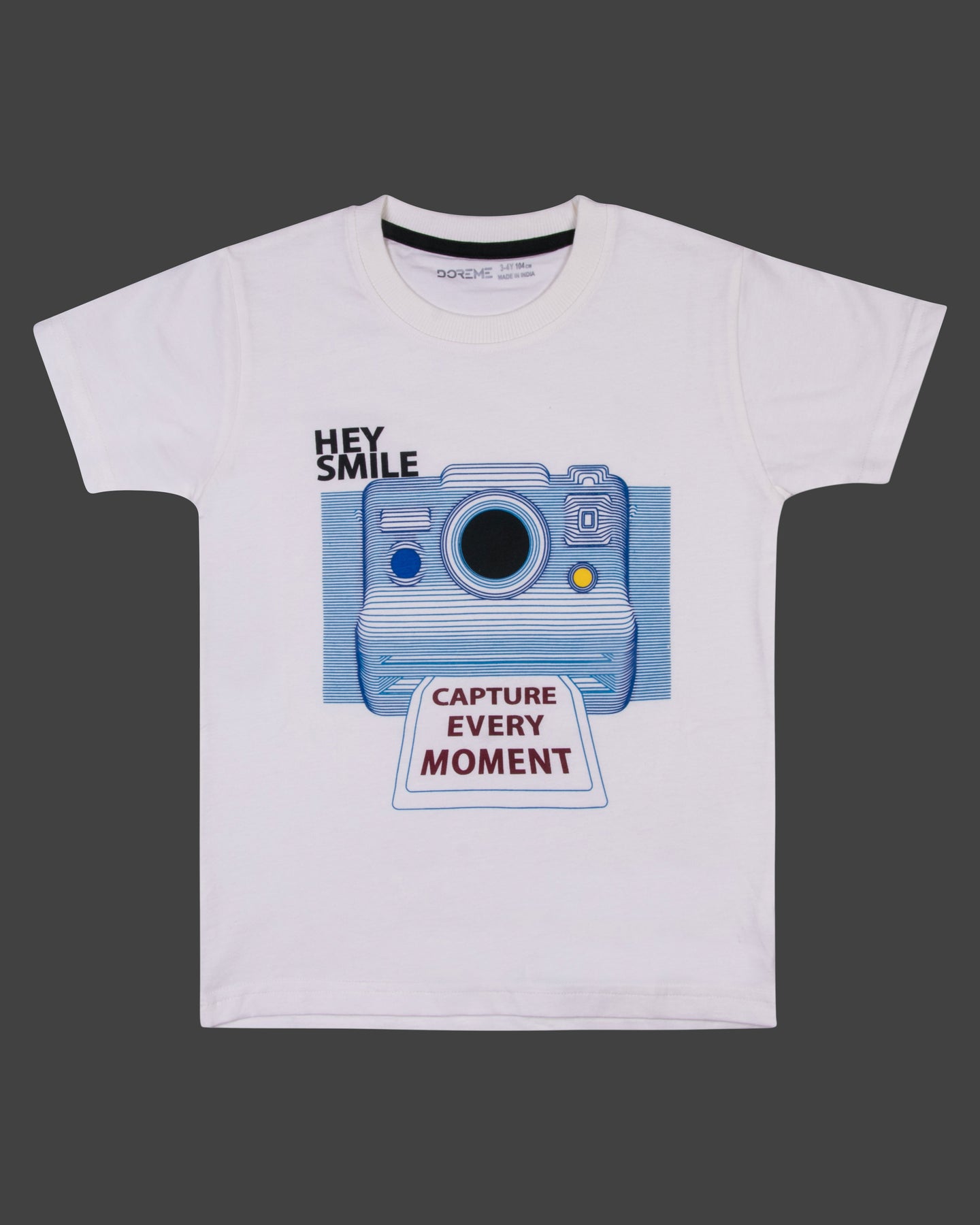 Boys Printed Off White Casual T Shirt