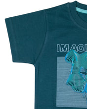Load image into Gallery viewer, Boys Printed Green Casual T Shirt
