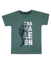 Load image into Gallery viewer, Boys Printed Dark Green Casual T Shirt
