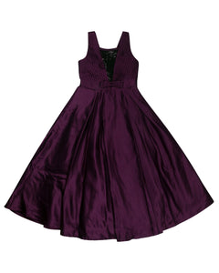 Girls Embellished Purple Party Gown With Shrug