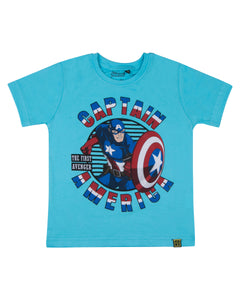 Captain America Light Blue Casual T Shirt