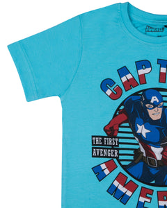 Captain America Light Blue Casual T Shirt