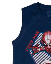 Load image into Gallery viewer, Boys Spider Man Printed Dark Blue Sleeve Less T Shirt
