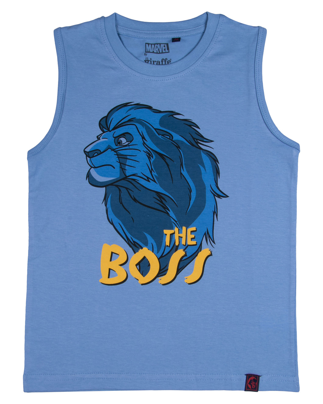 Boys Lion Printed Sleeve Less T Shirt