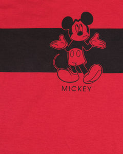 Boys Mickey Printed Red Sleeve Less T Shirt