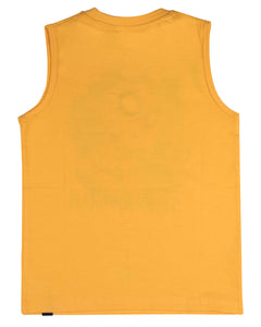 Boys Spider Man Printed Yellow Sleeve Less T Shirt