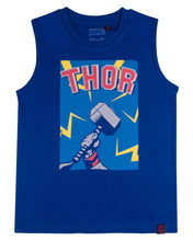 Load image into Gallery viewer, Boys Thor Printed Royal Blue Sleeve Less T Shirt
