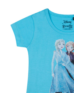 Girls Elsa and Anna Printed Casual T Shirt