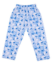 Load image into Gallery viewer, Heron Printed Front Open Blue Night Suit
