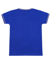 Load image into Gallery viewer, Blue &amp; White Printed Round Neck T-Shirt

