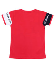Load image into Gallery viewer, Red &amp; Black Printed Round Neck T-Shirt
