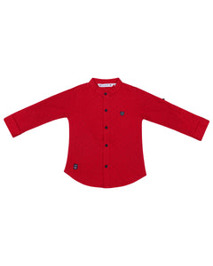 Boys Dotted Shirt Red