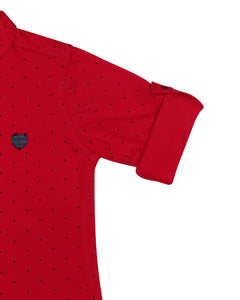 Boys Dotted Shirt Red