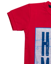 Load image into Gallery viewer, Boys Solid Printed Red Round Neck T Shirt
