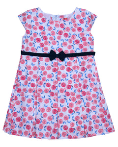 Flower Printed Tomato Cotton Frock