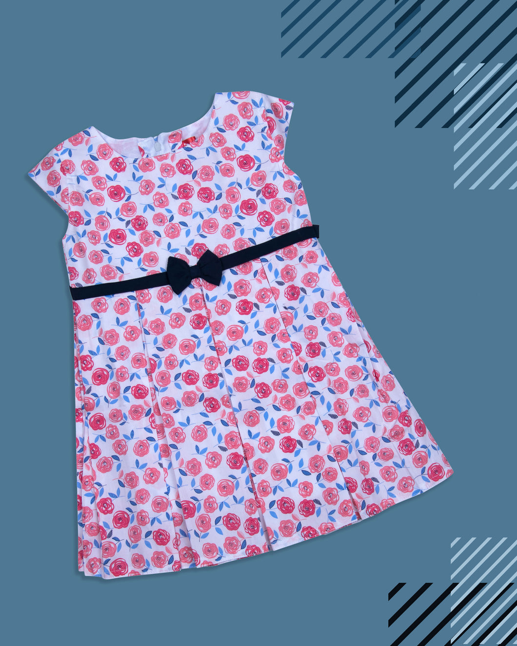 Flower Printed Tomato Cotton Frock