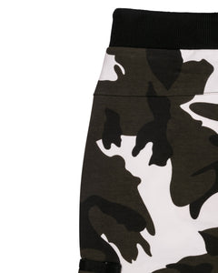 Boys Solid Army Print Track Pant