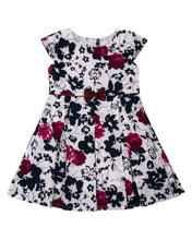 Load image into Gallery viewer, Girls Flower Printed Casual Navy Blue Frock
