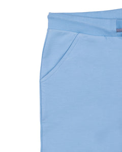 Girls Solid Light Blue Casual Shorts