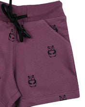 Load image into Gallery viewer, Girls Panda Printed Purple Cotton Shorts
