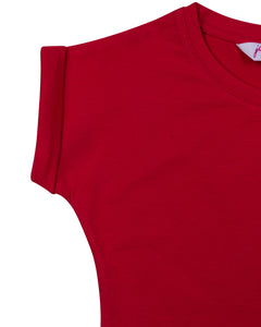 Girls Fashion Printed Red Crop Top