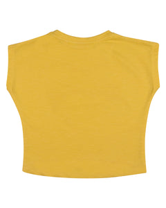 Girls Fashion Printed Yellow Short Top