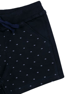 Girls Dotted Print Navy Blue Shorts
