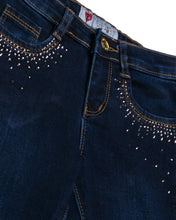 Load image into Gallery viewer, Girls Fashion Dark Blue Jeans
