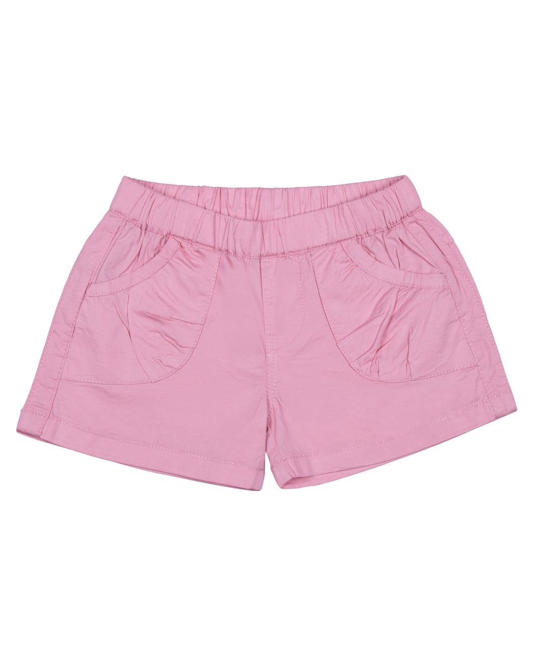 Girls Solid Plain Cotton Pink Shorts