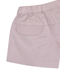 Girls Solid Plain Cotton Cream Shorts