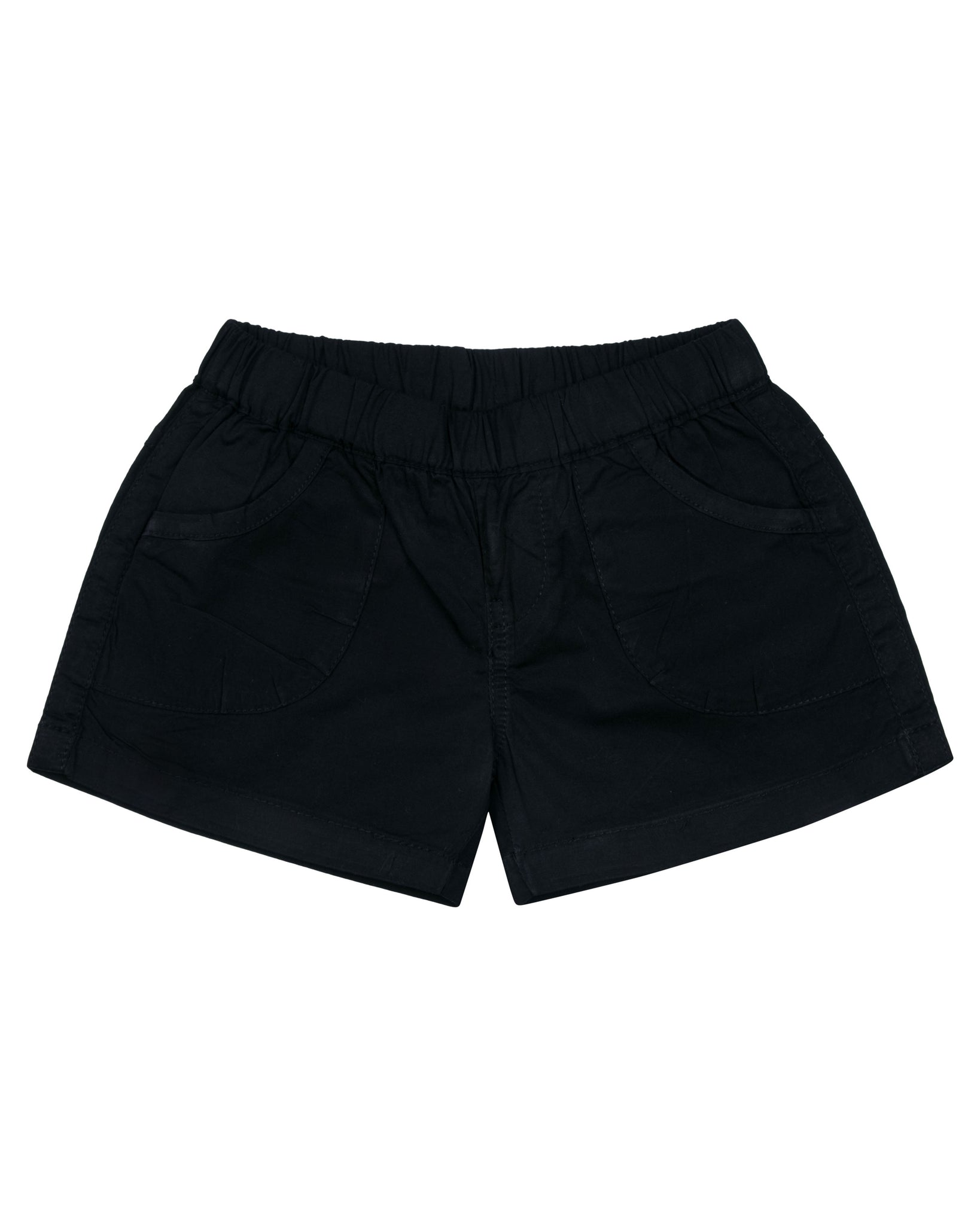 Girls Solid Plain Cotton Black Shorts – Pintoo Garments