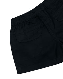 Girls Solid Plain Cotton Black Shorts
