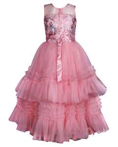 Pink Flared Party Gown