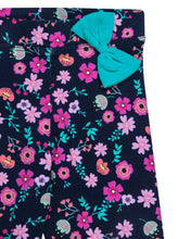 Load image into Gallery viewer, Girls Floral Printed Dark Blue Capri
