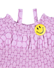 Load image into Gallery viewer, Girls Printed off Shoulder Pink Frock
