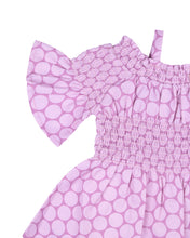 Load image into Gallery viewer, Girls Printed off Shoulder Pink Frock
