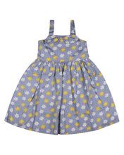 Load image into Gallery viewer, Girls Floral Printed Light Grey Cotton Frock
