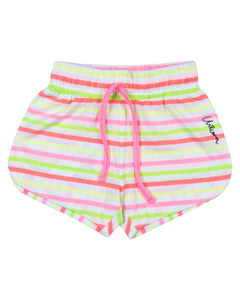 Girls Striped Multicolor Shorts
