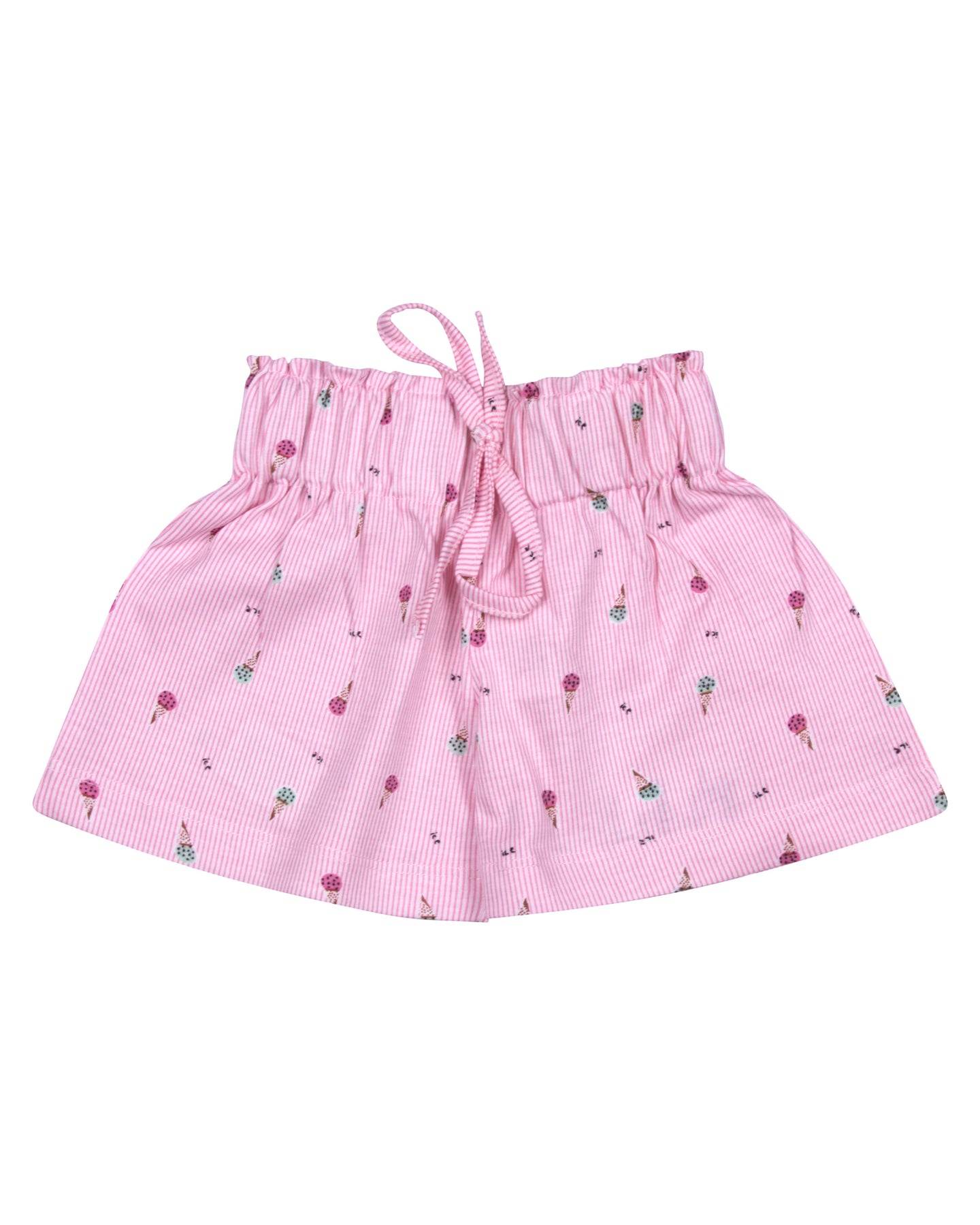 Girls Printed Cotton Pink Shorts