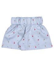 Load image into Gallery viewer, Girls Printed Cotton Light Blue Shorts
