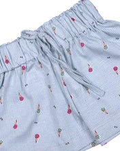 Load image into Gallery viewer, Girls Printed Cotton Light Blue Shorts
