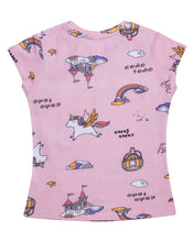 Load image into Gallery viewer, Girls Unicorn Printed Peach Top
