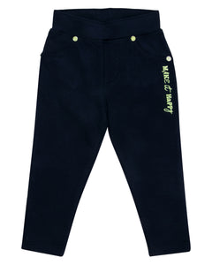 Girls Stretchable Navy Blue Track Pant